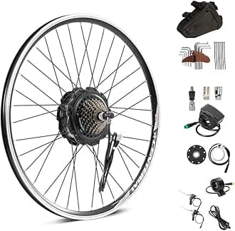 Yose Power 48V 500W 28 Inch Waterproof Ebike Conversion Kit for Freewheel 28" Electric Bike Rear Wheel, Electric Bicycle Hub Motor Kit, LED Display, Installation Tool Without Battery