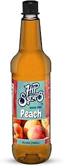 Hip Syrups - Peach Sugar Free Simple Syrup Designed for Water Flavor, Bubble Tea, Boba Tea, Cocktails, Sugar Free