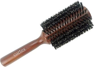 Hair Brush, 100% Boar Bristle Round Brush - For Women and Men, For All Hair Types, Natural and Soft Hair Brush - 2.4" Red Wood