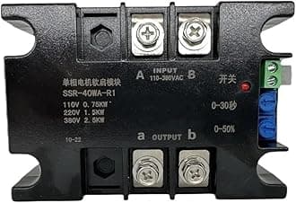220V Single-Phase Motor Soft Starter Soft Start Module Soft Start 50-60HZ Compatible 1/1.5/2/3/4/6/8KW(SSR-200WA-R1(8KW))