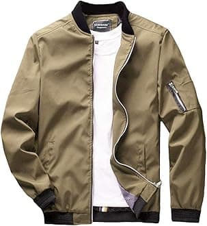sandbank Men’s Slim Fit Lightweight Sportswear Flight Bomber Jacket Softshell Casual Coat