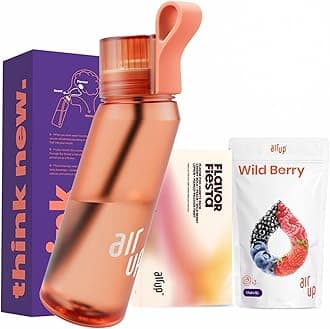 air up® water bottle (21oz) Twist starter set | sugar-free flavoring | dishwasher-safe, BPA-free (Electric Orange)