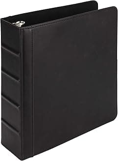 Samsill Vintage Leather Mini 3 Ring Binder 2 Inch Round Ring (Holds 425 Sheets), 5.5 x 8.5 Inch Documents, Professional Organizer, Planner, Notebook, Black