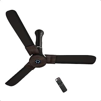 Studio+ 1200mm BLDC Ceiling Fan with Remote Control | BEE 5 star Rated Energy Efficient Ceiling Fan | High Air Delivery with LED Indicators | 2+1 Year Warranty (Earth Brown)
