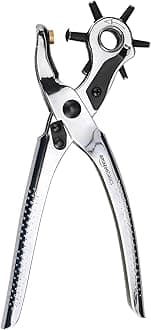 Amazon Basics Leather Hole Punch Set, Rotary Puncher, Multi Hole Sizes Maker Tool