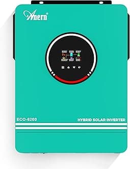 Anern 6200W Hybrid Solar Inverter 48V DC to 220-230VAC, Pure Sine Wave Solar Inverter with 120A MPPT Solar Charge Controller, Fit for 48V Lithium Lead-Acid Gel Battery Off-Grid System