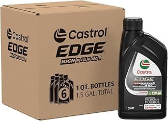 EDGE High Mileage 10W-40 Advanced Full Synthetic Motor Oil, 1 Quart, Pack of 6