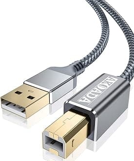- AkoaDa USB 2.0 Printer Cable 20FT, USB Type A Male to B Male Printer Scanner Cord High Speed Compatible with HP, Canon, Dell, Epson, Lexmark, Xerox