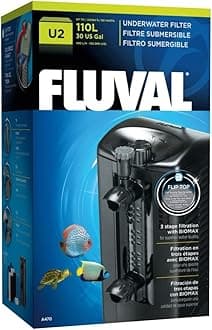 Fluval U2 Internal Aquarium Filter – Up to 110 Litre Fish Tanks, 400 L/H Adjustable Flow, 3-Stage Filtration with BioMax, Freshwater, Marine & Reptile Use