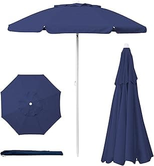Outdoor Canopy Sunshade Beach Umbrella 5.5' - Small Patio Umbrella - Beach Chair Umbrella