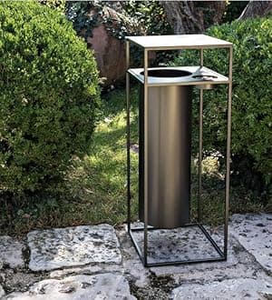 INDIAN DECOR 61105 PAPER BIN WITH ASHTRAY/DUST BIN/SMOKING ZONE BINS FOR RESTAURANTS AND OFFICES