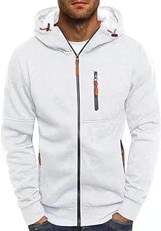 Mens Hoodies,Pullover Hoodies for Men Solid Zipper Long Sleeve Hooded Sweatshirts Casual Workout Sport Sweaters