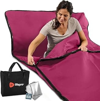 Lifepro RejuvaWrap Infrared Sauna Blanket for Detox & Relaxation – Available in 5 Colors & 3 Models – Portable Far Infrared at Home Sauna for Muscle Relief, Circulation & Recovery – 9 Heat Levels