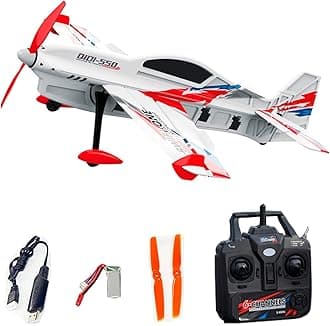 QIDI-550 3D RC Airplane One-Key Hanging Stunt Fixed Wing with Wind Resistant Flight Control for Beginner and Experienced Ready to Fly RED