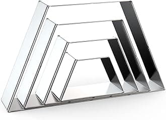 Trapezoid Cookie Cutter Set Large - 5 Inch, 4 Inch, 3 Inch, 2 Inch - Geometric Frame Plaque Cookie Cutters Shapes Molds - Stainless Steel