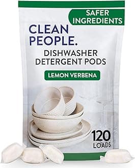 Dishwasher Pods - Cuts Grease & Rinses Sparkling Clean - Residue-Free - Phosphate Free Dishwashing Pods (120 Count, Lemon Verbena)