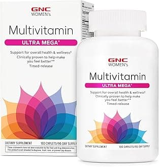 GNC Women's Multivitamin Ultra Mega, Daily Vitamin Supplement, Supports Immune, Brain, Hair, Skin & Nails, 180 Caplets