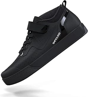 SANDUGOMens MTB Mountain Bike SPD Cycling Shoes,Suitable Mountain Biking DH Enduro, Compatible All 2 Bolts Pedals,Black
