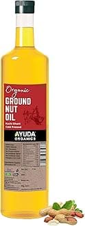 Ayuda Organics Groundnut Oil I Pure, Natural & Organic Peanut Oil I Kachi Ghani Cold Pressed I Virgin, Double Filtered I Moongphali Tel I No GMO I for Healthy Cooking, Skin Glow & Hair Growth (1 Ltr)