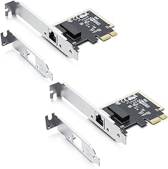 H!Fiber 2 Pack 1Gb PCIe Network Card, auto-Negotiation 10/100/1000Mb/s, Gigabit PCIe NIC with Realtek RTL8111H Chip, Single RJ45 Port, PCIe X1, 1G Ethernet LAN Network Card for Windows/Linux/MAC