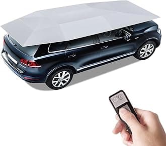 Generic Universal Car Tent Movable Carport Folded Portable, Car Umbrella Sun Shade Cover Tent, Folding Carport (Silver Grey, 205 inch)