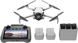 DJI Mini 4 Pro Fly More Combo Plus (DJI RC 2), Folding Mini-Drone 4K HDR Camera, 2 Extra Batteries Plus for 45-Min Flight Time, MOIAT Certified, UAE Version, Official Warranty Support