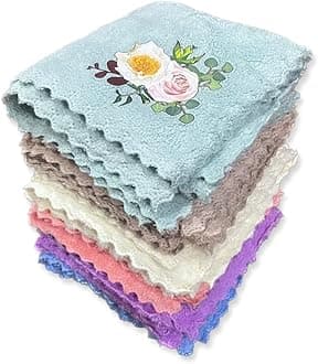 Outlay Home Face Towel/Handkerchief/Rumal Microfiber Small Size -Pack of 12 Pieces - Soft and Super Absorbent Face Towels for Women's Kids and Newborn Babies - 25x25 CM - 1 Dozen
