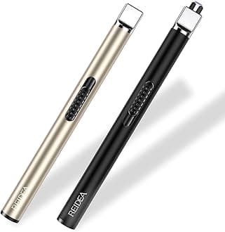 Lighter S4 Electric Candle Lighter USB Rechargeable with Safety Switch, Portable Fast Heat Windproof Plasma Lighters, Perfect for Home Cooking BBQ Camping Fireworks (Champagne Gold + Black)