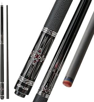 KONLLEN Laser Series Carbon Fiber Pool Cue Stick Leather Wrap Professional Cues Full Carbon Technology Low Deflection 12.2mm 147cm 3/8 x 8 Radial Uni-loc Pin.