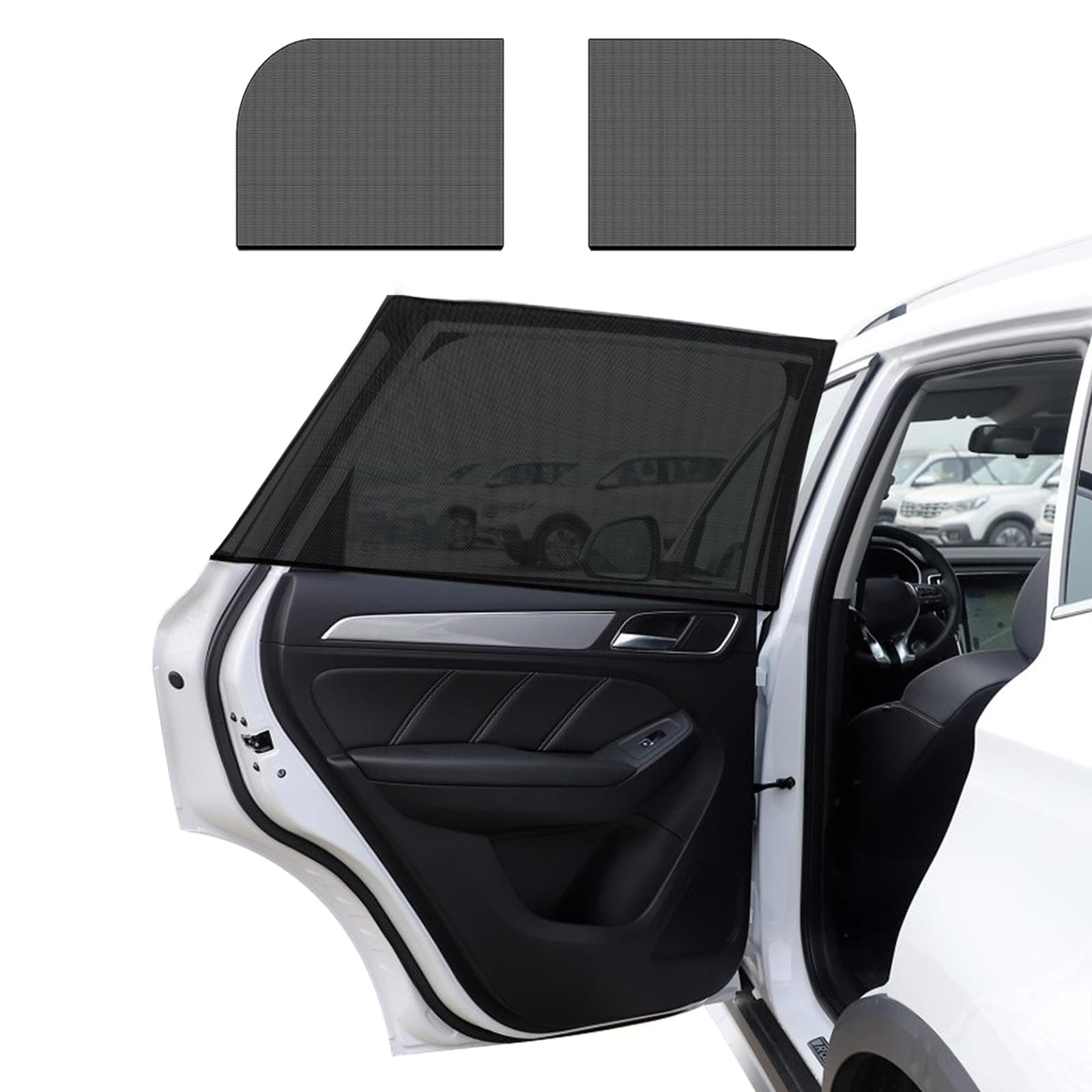 2 PCS Car Window Shades, Auto Front Rear Side Window Sun Shades for Block Heat & UV Protection, Breathable Mesh Baby Window Screen Covers, Universal Car Accessories (SUV Back)