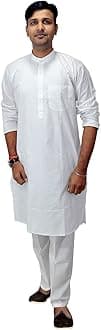 Dungri India Craft Men's Indian Clothing White Cotton Pajama Ethnic India Wear- Xxl
