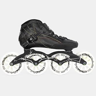 ZICO Professional Speed Skates Shoes Indoor and Outdoor Carbon Fiber Adult Mens and Womens Skates, 4Wheels Single Row Roller/Inline Skates Shoes,Racing Skates for Unisex Wheels Size 110mm