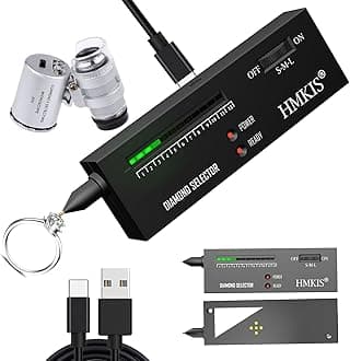 HMKIS Diamond Tester Pen, Professional Jewelry Diamond Tester with 60X Jewelry Loupe Magnifier, Diamond Selector for Novice and Expert (Non-Rechargeable)
