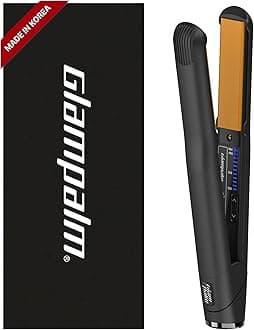 GLAMPALM Hair Straightener 1" Ceramic Flat Iron Infused with Vita C, Korea's No.1 Professional Salon Tool with 3D Swivel Cord & Dual Voltage,11 Heat Settings(220°–450°), 25s Fast Heat-Up (GP201)