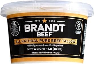 Brandt Beef Tallow – 100% Pure Beef Tallow for Cooking | 16 oz (1 lb) Tub Beef Tallow for Deep Frying | High Smoke Point | No Additives or Preservatives | Sustainably Sourced | Family-Owned Ranch USA