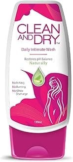 CLEAN & DRY| Daily intimate wash| Hygiene Wash for Women, Vaginal Wash, Smooths Skin | Anti-Bacterial and prevents infections | Restores pH Balanace| No itching, Burning, white Discharge| 190ml