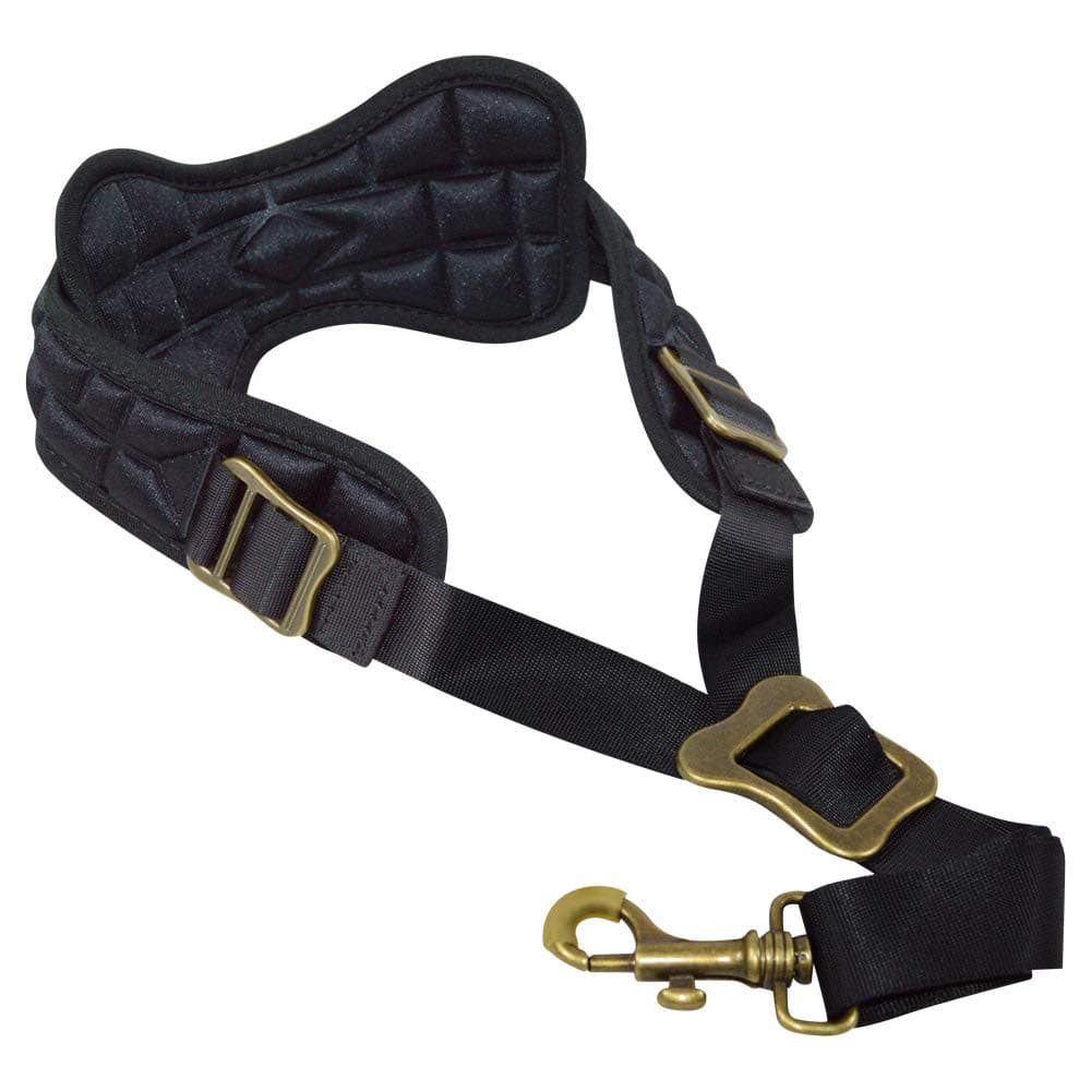 Padded Saxophone Neck Strap - Comfortable Sax Strap with Breathable, Removable & Washable Padded Neck Cushion - H04 Black