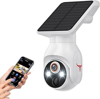 1080p WiFi Security Camera with Solar Panel, Battery Powered, Pan Tilt, AI Motion Detection, Night Vision, 2-Way Talk, IP65, Cloud Storage (Sold Separately), 2.4GHz WiFi Only
