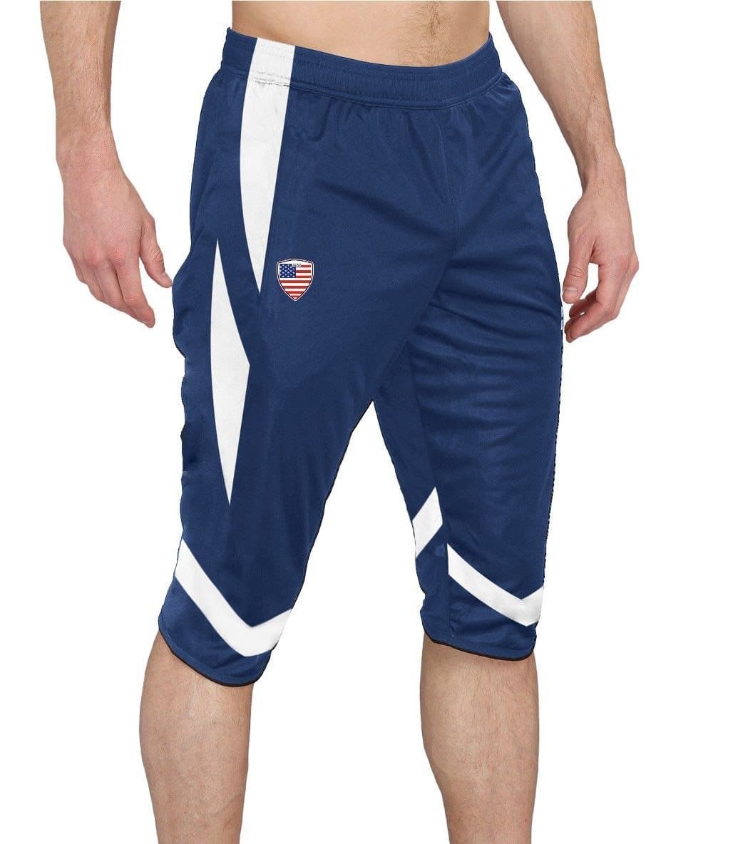 ARZA Training Pants USA 3/4 (Small, Navy-White)
