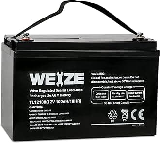 12V 100Ah Deep Cycle Battery, Group Size 31 Battery for RV, Solar, Camping, Cabin, Marine and Off-Grid System, 1150A Max Discharge Current, 3% Self-Discharge Rate