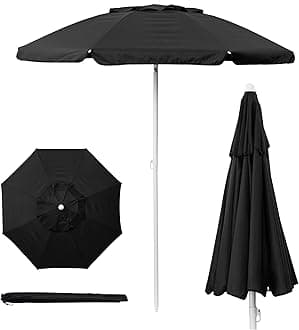 Picnic Time Outdoor Canopy Sunshade Umbrella 5.5", Black