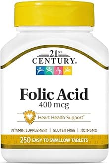 21st Century Folic Acid 400 mcg Tablets, 250 Count