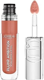 Plump Ambition Hyaluron Lip Oil, 24 HR Lip Gloss with Hyaluronic Acid, Volumizing Formula with Glass-Like Shine, Latte Glace 641, 0.16 Fl Oz