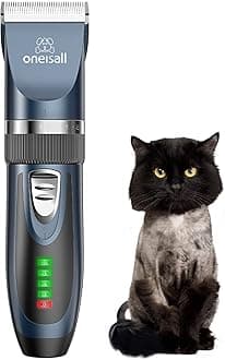 oneisall Cat Grooming Clippers for Matted Hair, 2-Speed Cat Grooming Kit Cordless Low Noise Pet Hair Clipper Trimmer for Dogs Cats Animals (Blue)