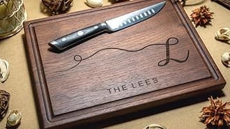 Classic Craft Creations | Personalised Chopping Board | Non Slip Multipurpose Kitchen Accessories | Personalized Engraved Quality Cutting Board | Wooden Cutting Board | Serving Tray