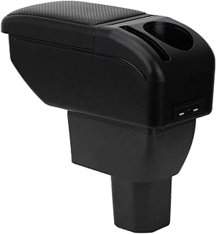 Armrest Compatible with Suzuki Ignis 2017-2025 Center Console Organizer Box Double Layer Style Usable for Elbow Support （Carbon Fiber Style）