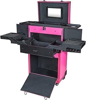 REBEL Series – Pro Makeup Artists Multifunction Cosmetics Trolley Train Case – Large - Cheer power