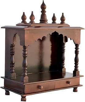 Rajasthan Art And Craft Wood Home Temple ( Brown) (PB)