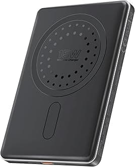 Ultra-Compact MagSafe Power Bank with 15W Fast Wireless, 20W PD USB-C in/out port, Durable Aluminum Portable Charger for iPhone 17/16/15, Samsung S25 Ultra & Smartphones