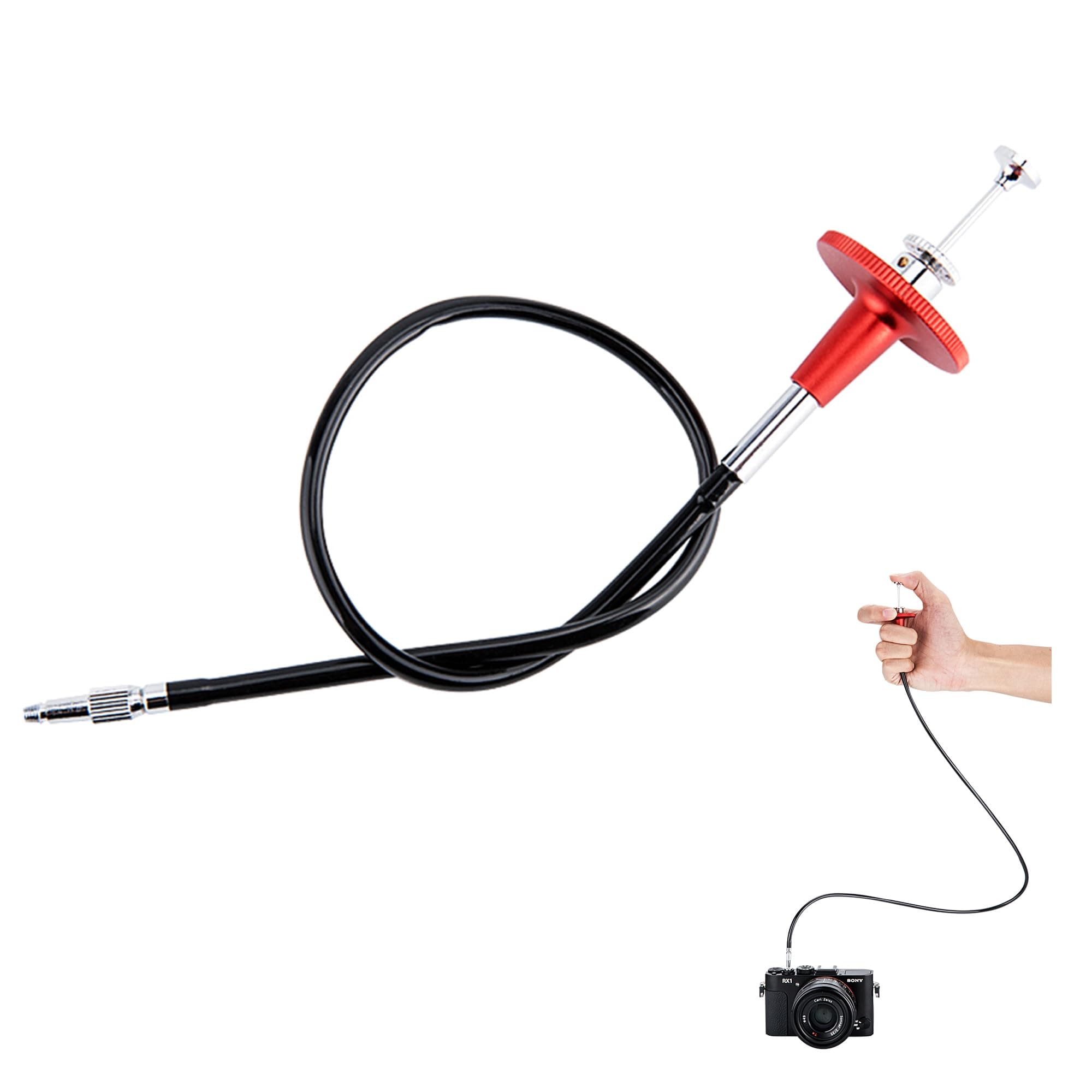 Mechanical Shutter Release Cable Cord with Bulb-Lock for Fuji Fujifilm X-M5 X-T5 X-T4 X-T3 X-T30 X-PRO3 X100VI X100V X100F X-T20 X-T2 X-E4 X-E3, Sony RX1R II RX10 IV III, Lecia M10 M9 & More